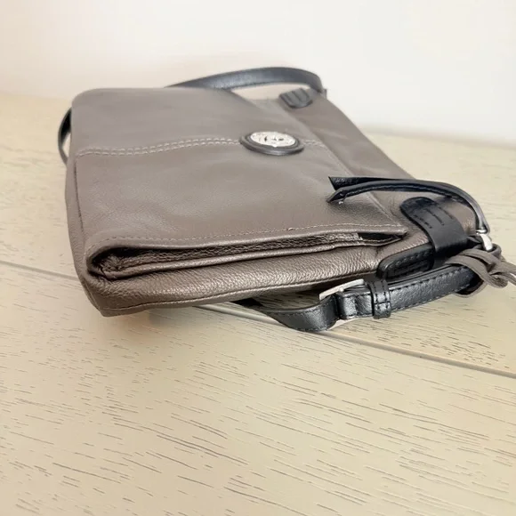 NWT Brighton Brown Taupe Brown Sullivan Expandable Crossbody Bag Purse Leather - Picture 7 of 8